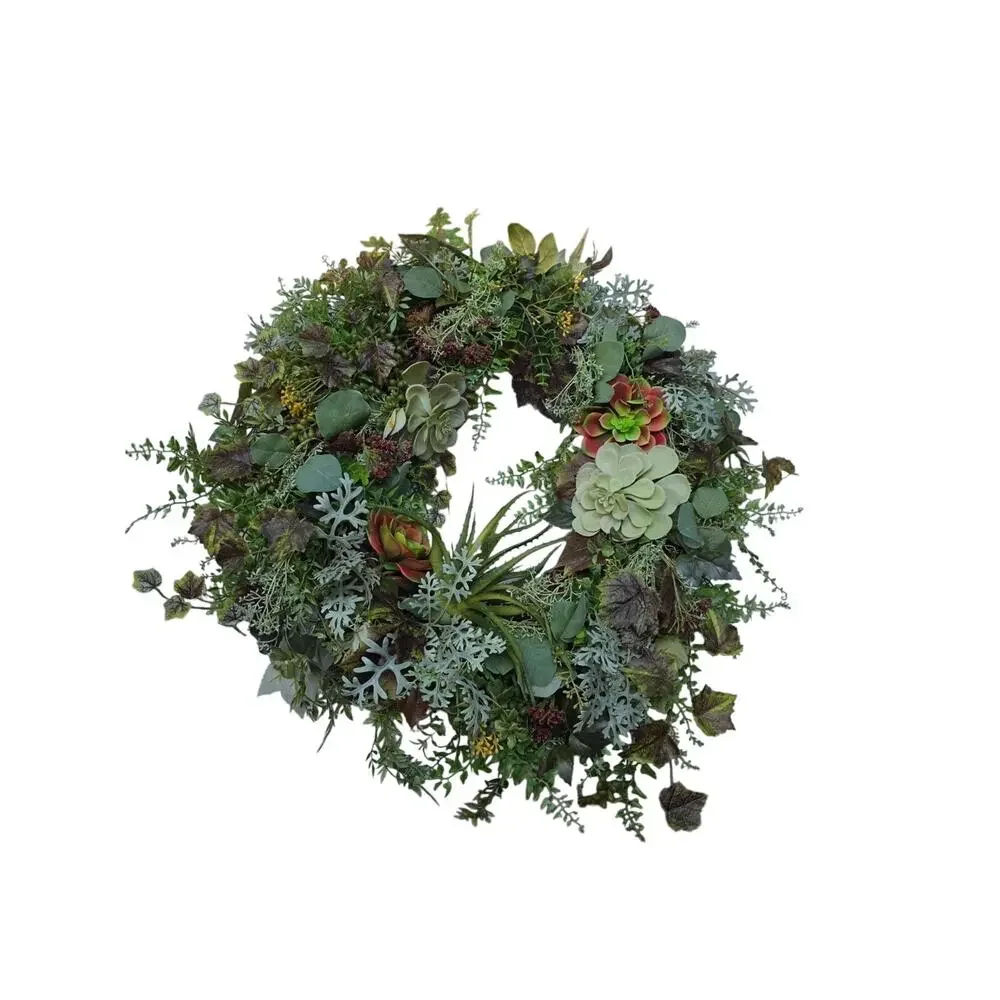Succulent Green Wreath Eucalyptus 30